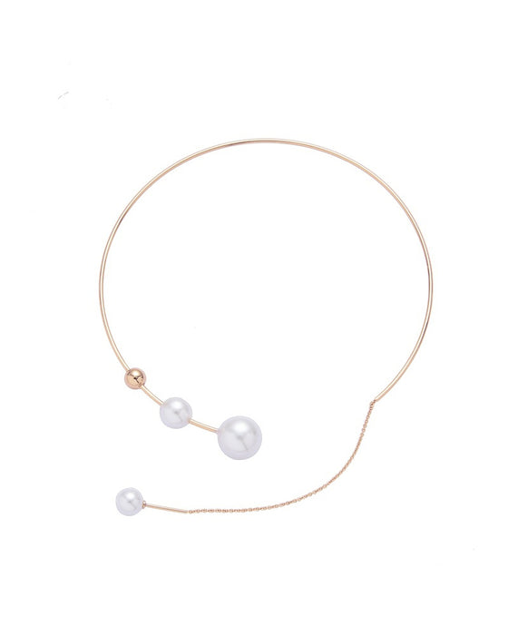 Faux pearl women's clavicle necklace