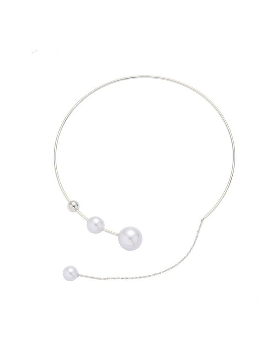 Faux pearl women's clavicle necklace