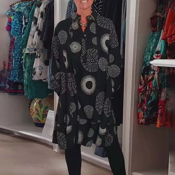 Casual klänning med geometriskt tryck