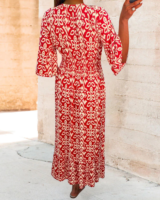 Tryckt Maxiklänning