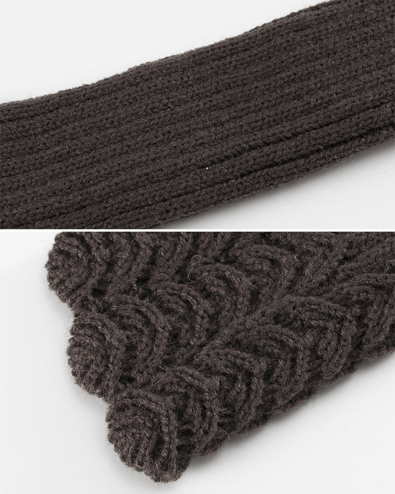 Halvfinger handskar med stickad