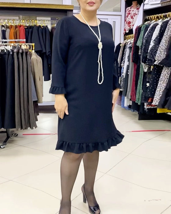 Patchwork volang enfärgad klänning