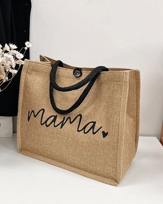 Bärbar axelväska i linne med stor kapacitet