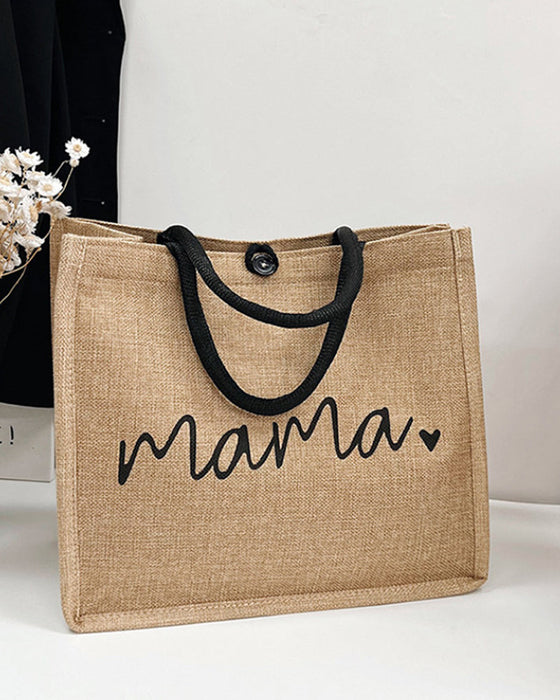 Bärbar axelväska i linne med stor kapacitet