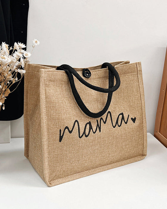 Bärbar axelväska i linne med stor kapacitet