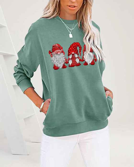 Långärmad tröja med tre tomtar