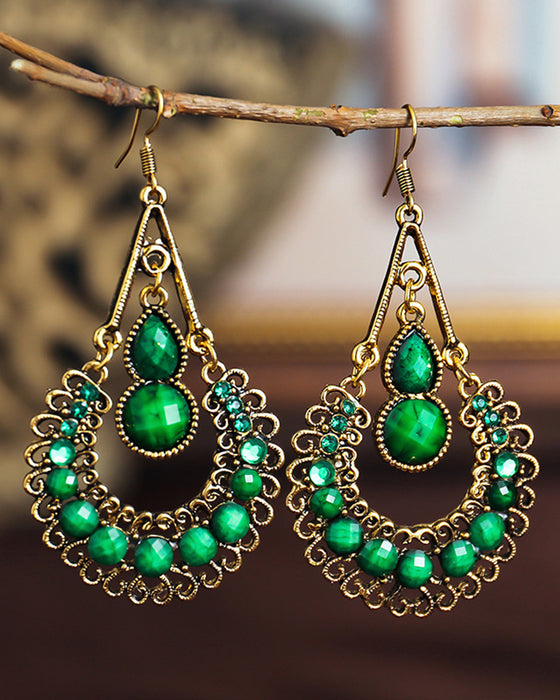 Utskurna Långa Droppformade Örhängen