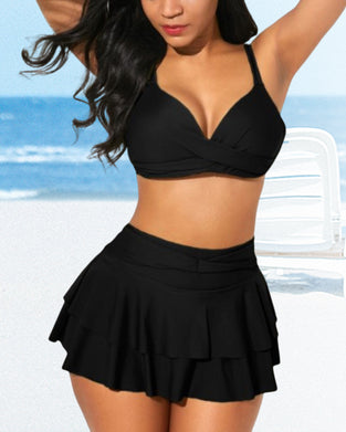 Bikini med enfärgad