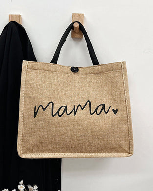 Bärbar axelväska i linne med stor kapacitet