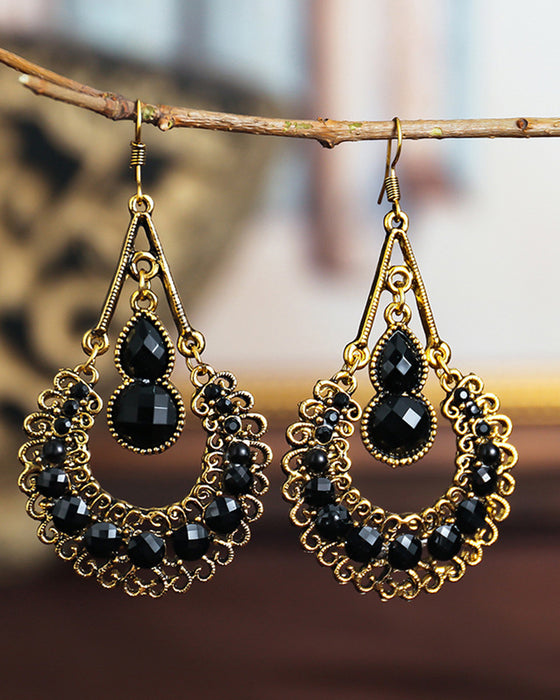 Utskurna Långa Droppformade Örhängen