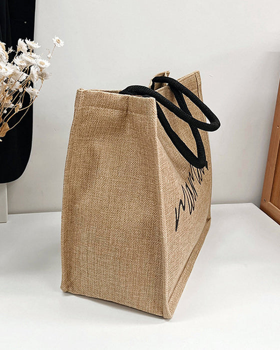 Bärbar axelväska i linne med stor kapacitet