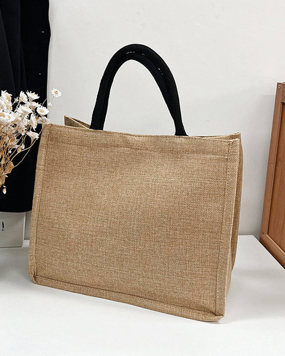 Bärbar axelväska i linne med stor kapacitet