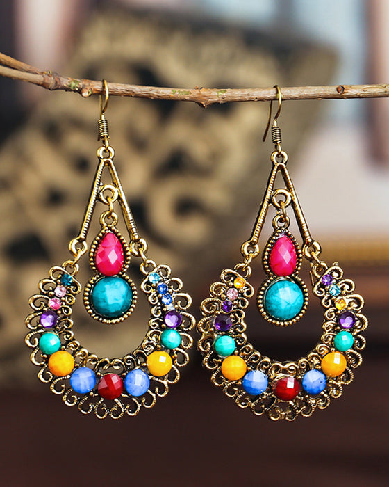 Utskurna Långa Droppformade Örhängen