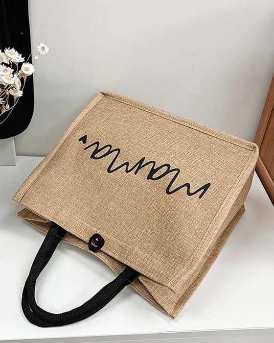 Bärbar axelväska i linne med stor kapacitet