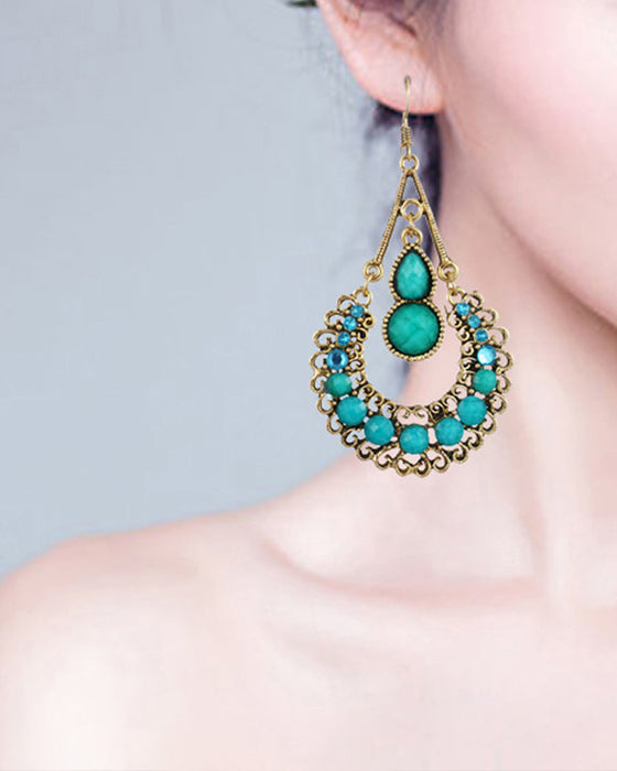 Utskurna Långa Droppformade Örhängen