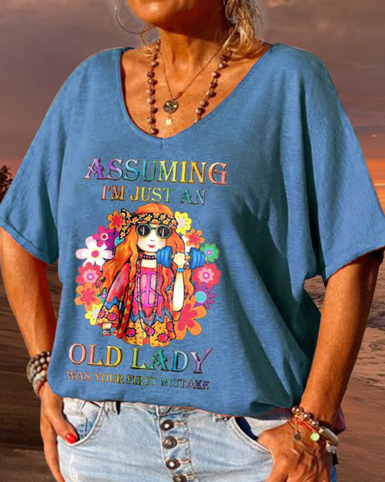 V-ringad kortärmad t-shirt