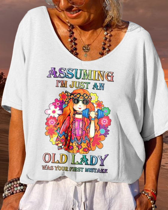 V-ringad kortärmad t-shirt