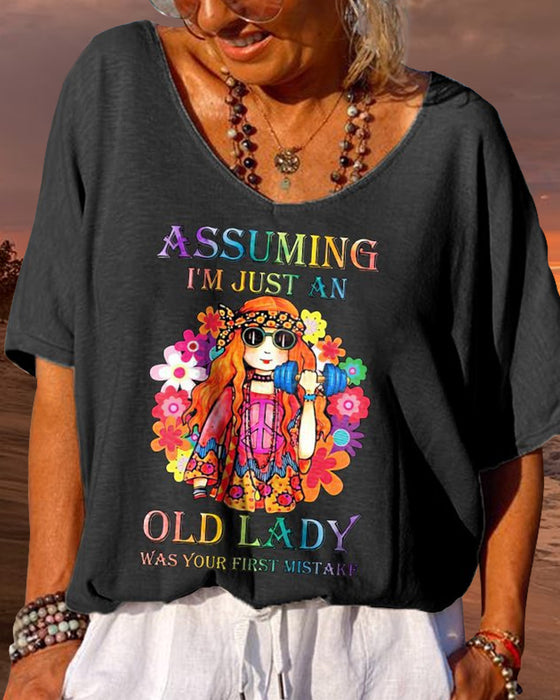 V-ringad kortärmad t-shirt