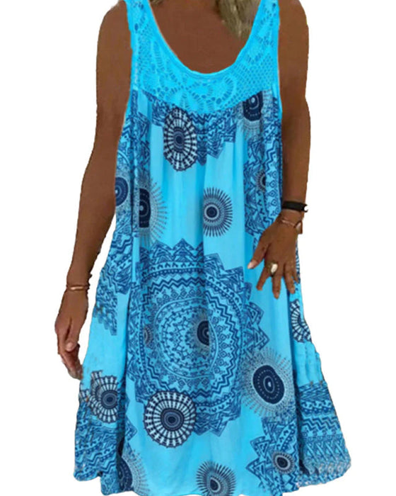 O-ringad ärmlös sommarklänning