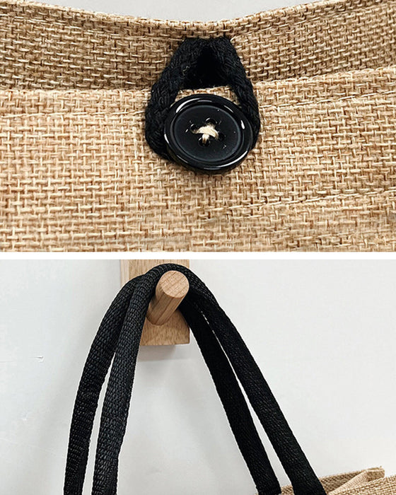 Bärbar axelväska i linne med stor kapacitet