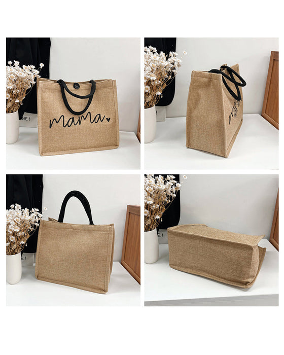 Bärbar axelväska i linne med stor kapacitet