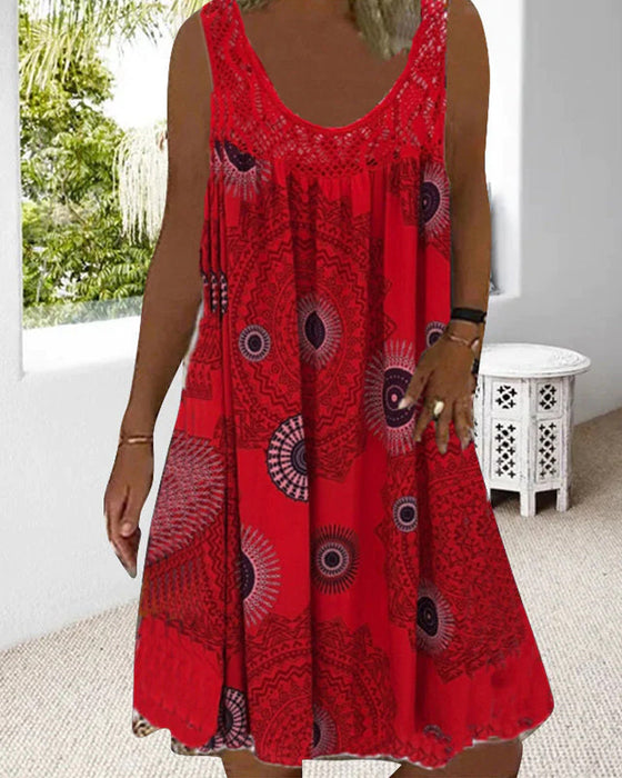 O-ringad ärmlös sommarklänning