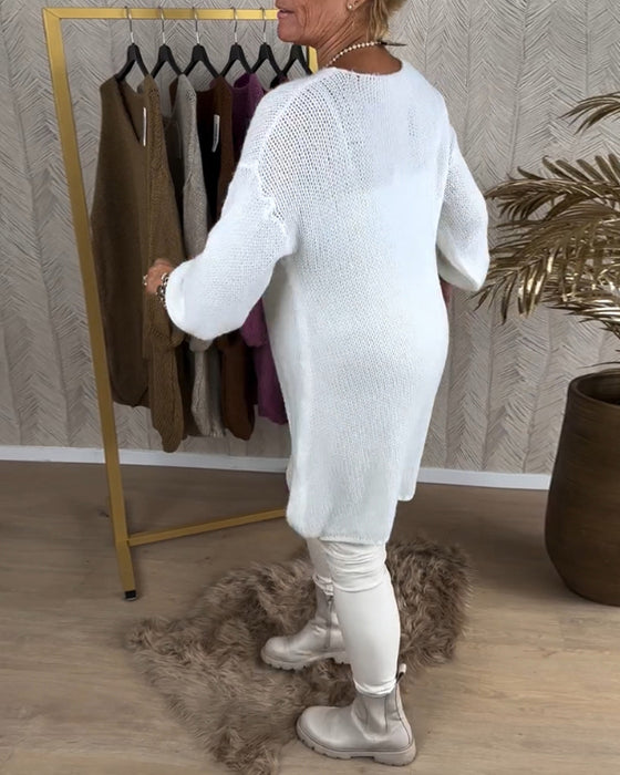 Oregelbunden enfärgad avslappnad tröja