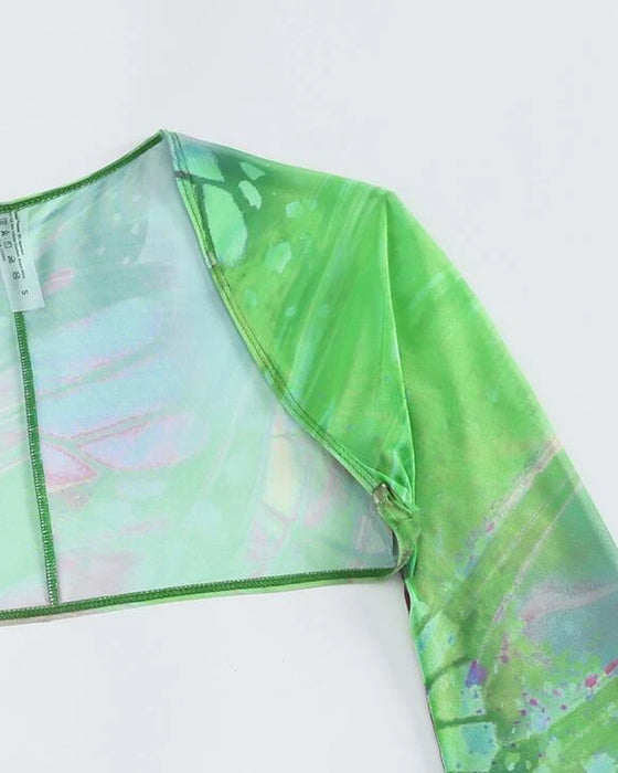 Tredelad multifärgad bikiniset