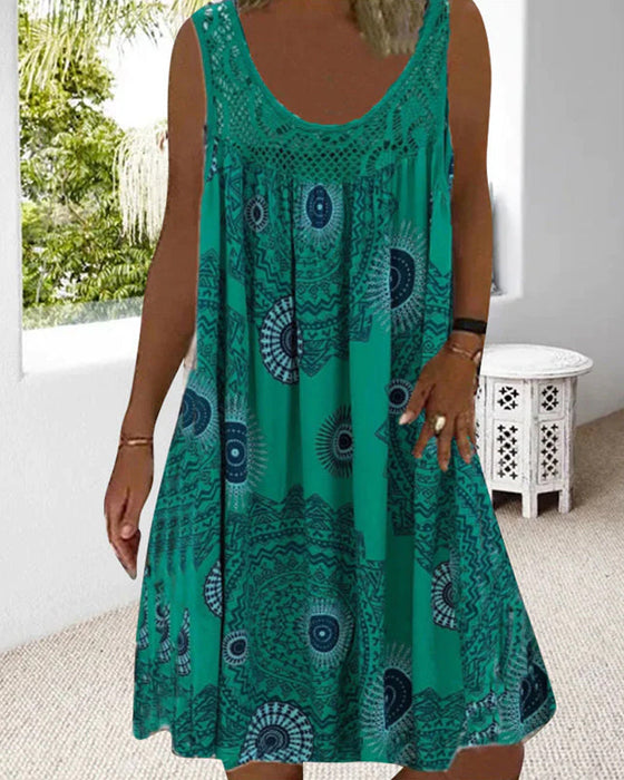 O-ringad ärmlös sommarklänning