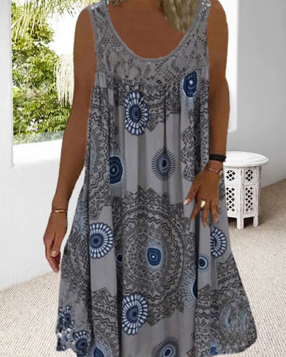 O-ringad ärmlös sommarklänning