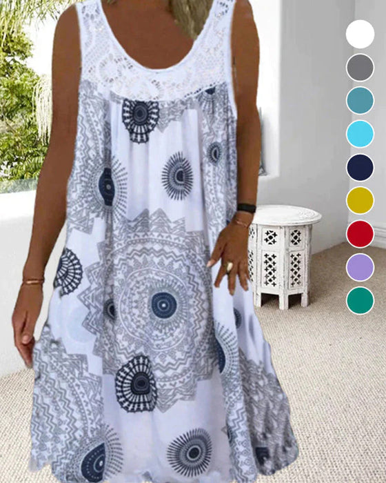 O-ringad ärmlös sommarklänning