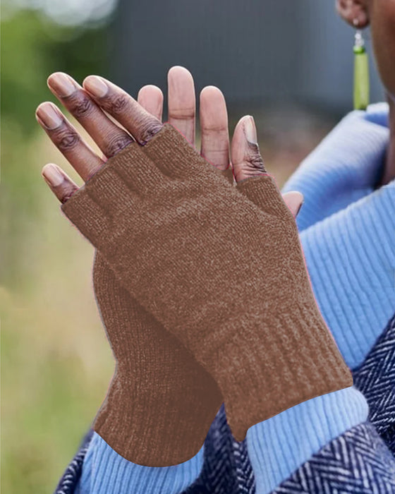 Unisex termiska halvfinger handskar