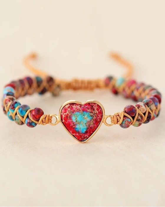 Passionerat Hjärtarmband med Jaspissten