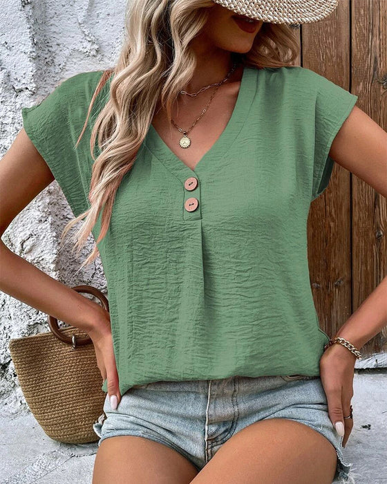 V-ringad kortärmad t-shirt