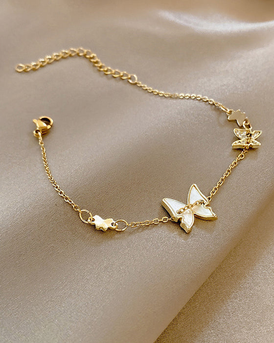 Pärlarmband med kedja i metall