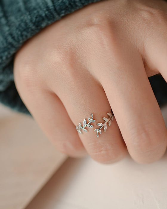 Damringar Mode Outdoor Leaf Ring