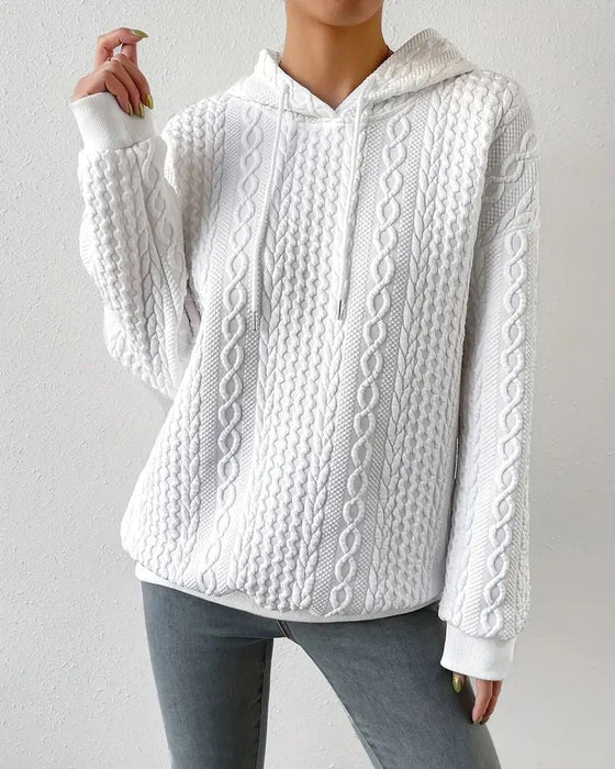 Avslappnad enfärgad hoodie