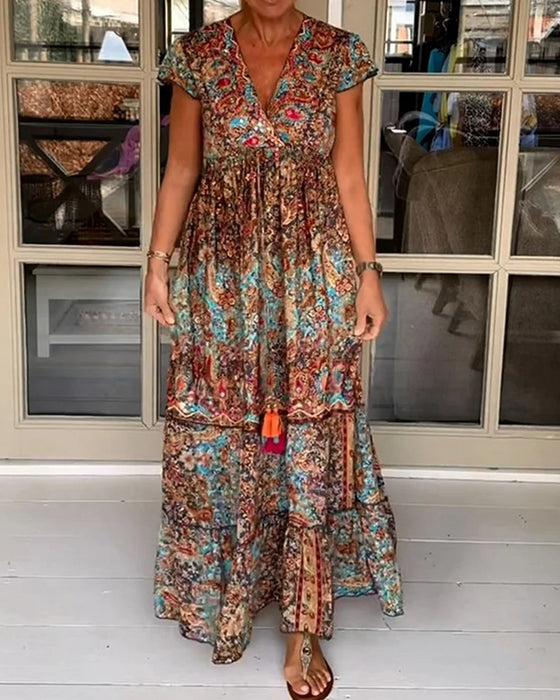 Alva Elegantes V-Ausschnitt Kleid