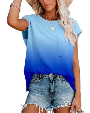 Gradient off-the-shoulder t-shirt