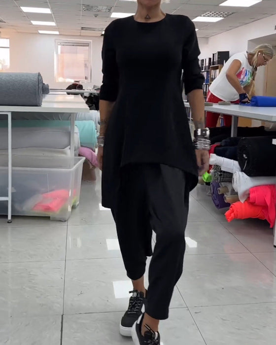 Mellanlång Tröja med rund hals