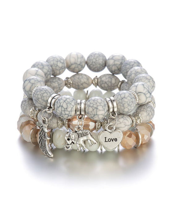 Boho elefanthängsarmband