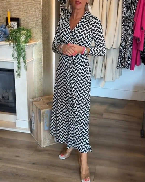 Klänningar med slimming funktioner och tryck