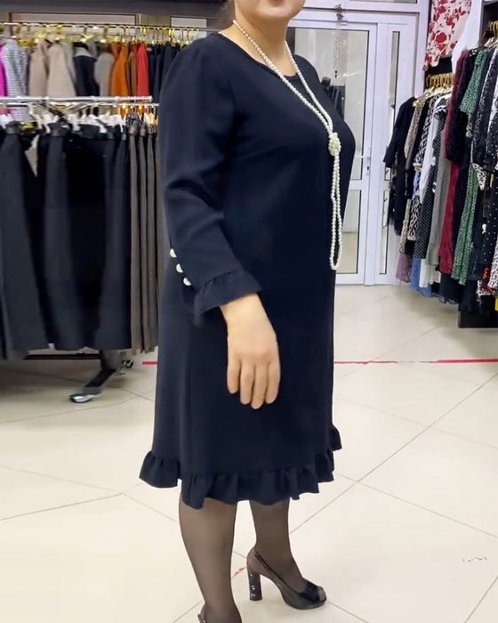 Patchwork volang enfärgad klänning