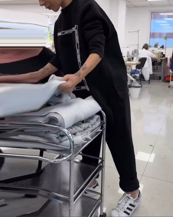 Avslappnad Moderiktig Lös Och Bekväm Kostym