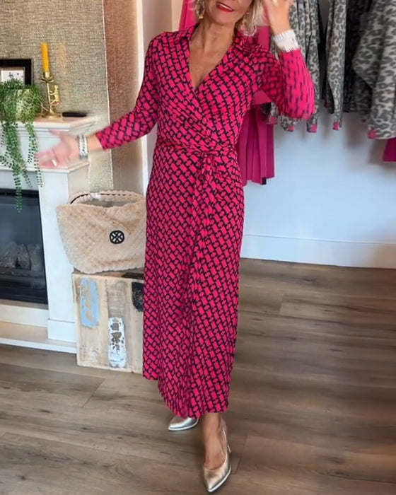 Elegant V-ringad Maxiklänning