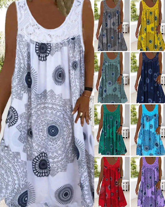 O-ringad ärmlös sommarklänning