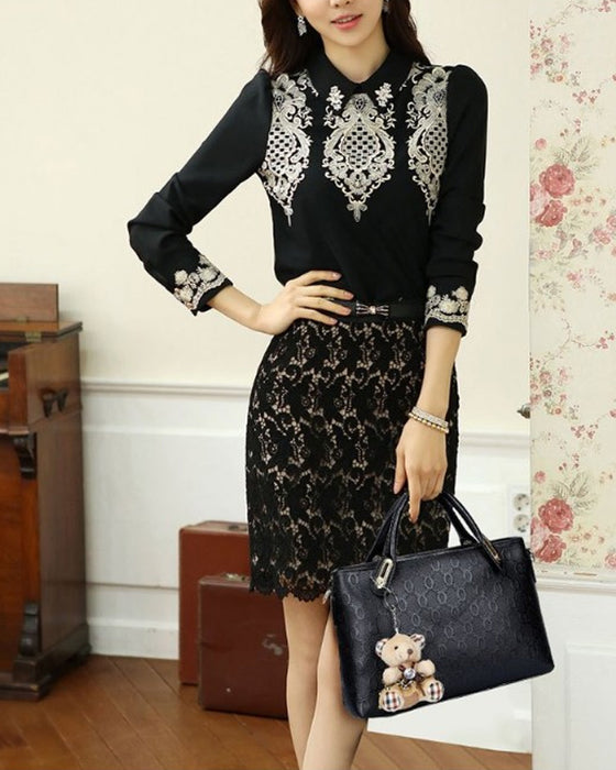 Handväska med fyra delar set