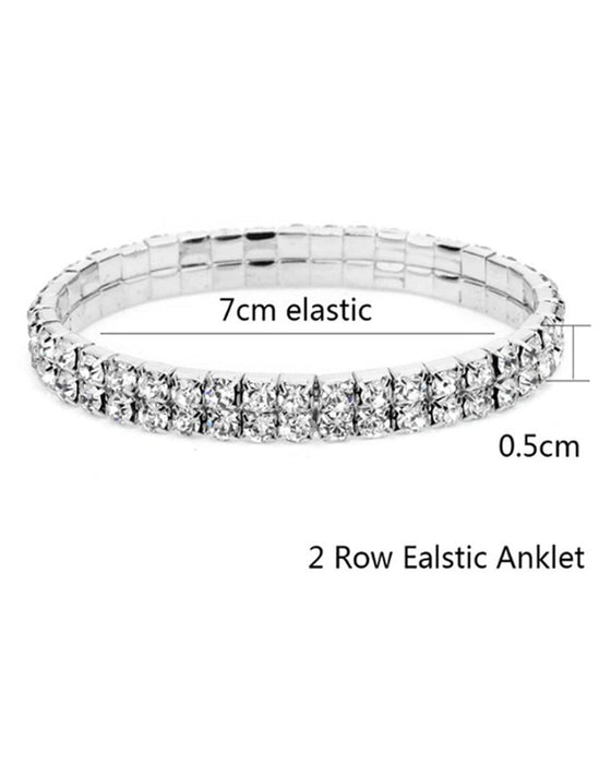 Fotlänk med flerskikts ankel i stretchkristall