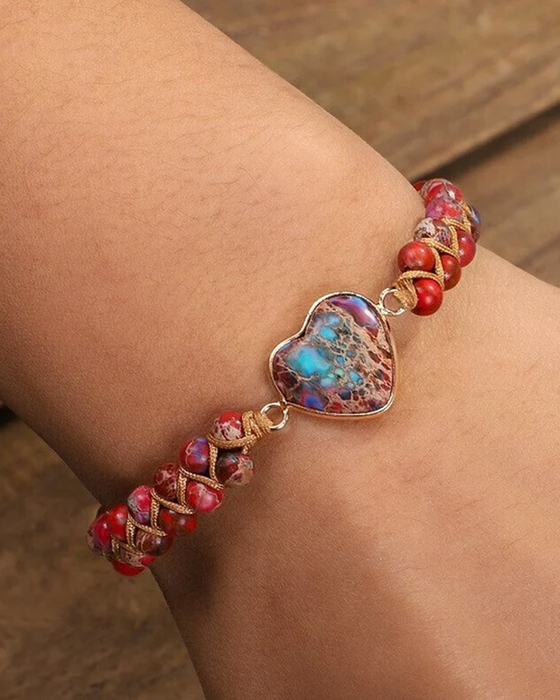 Passionerat Hjärtarmband med Jaspissten