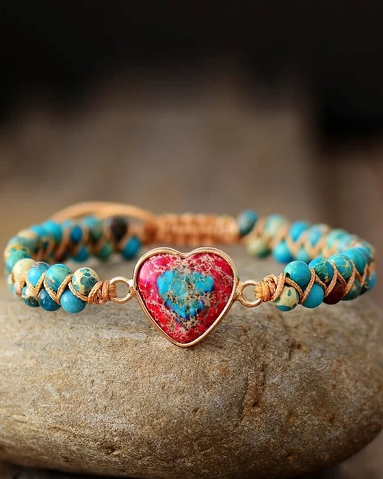 Passionerat Hjärtarmband med Jaspissten